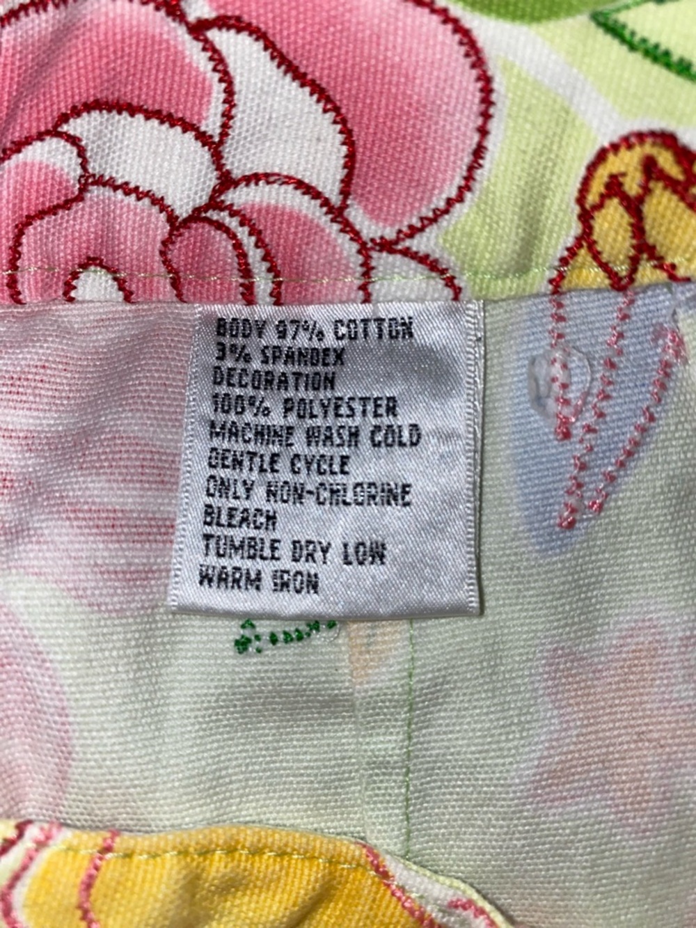 Talbots Vintage Pastel Floral Stretch Pants in Yellow, Pink, Green - Picture 7 of 7